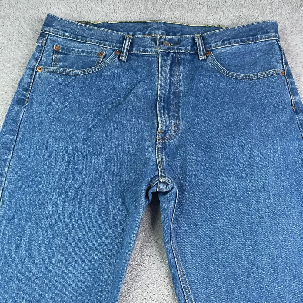 Levis 505 Jeans Mens 38x34 Blue Regular Fit Straight Leg Denim Classic Everyday